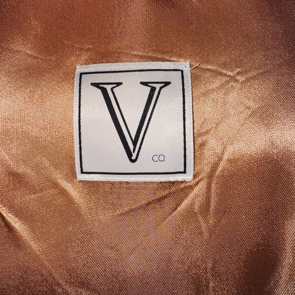 VTG 90s Floral Tapestry Medium Vest Cream Jacquard Peach Satin Button Cottage - Picture 5 of 7